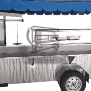 carrito taquero "icono azul" | estación de pastor de 8 piedras y plancha calibre 10