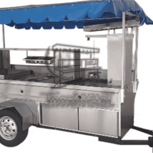 carrito taquero "icono azul" | estación de pastor de 8 piedras y plancha calibre 10