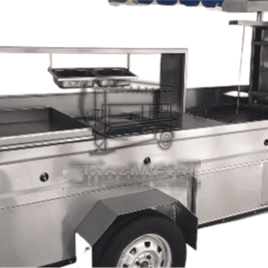 carrito taquero "icono azul" | estación de pastor de 8 piedras y plancha calibre 10