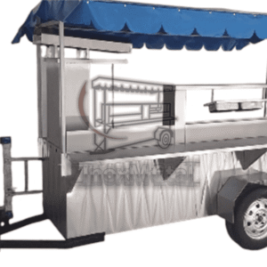 carrito taquero "icono azul" | estación de pastor de 8 piedras y plancha calibre 10