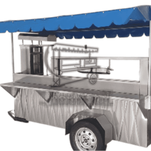 carrito taquero "icono azul" | estación de pastor de 8 piedras y plancha calibre 10